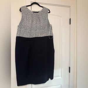 Talbots Black and White Sleeveless Dress